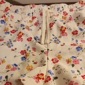 GAP Cream Floral Shorts with Red and Blue Accents